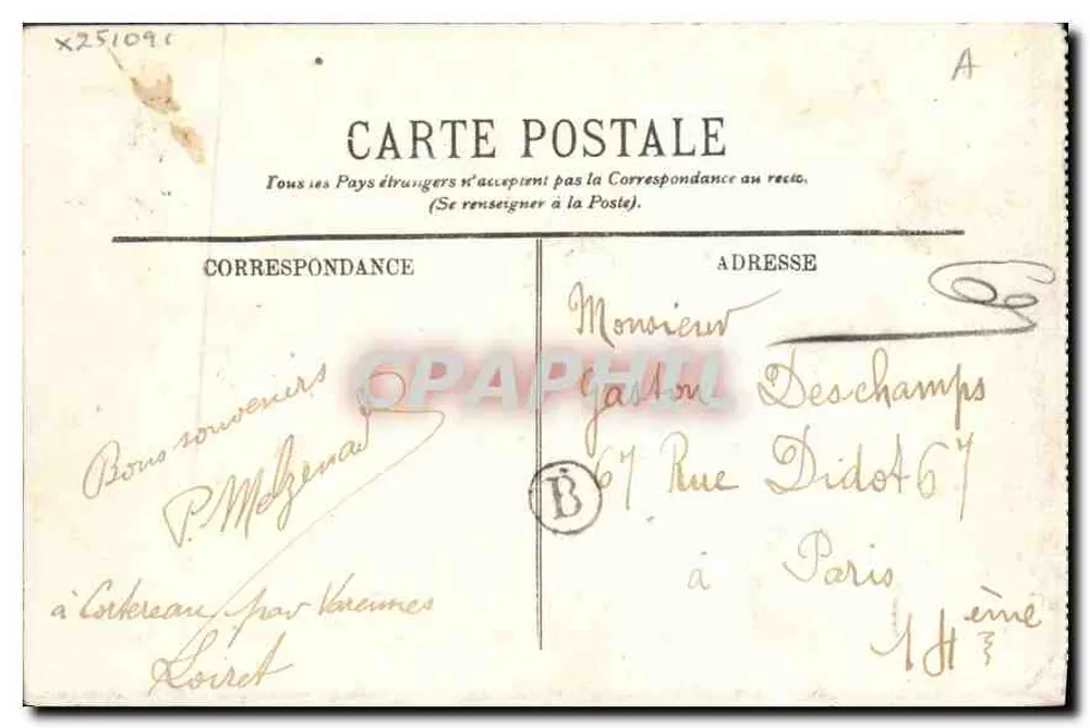 Beeld van Mirabeau in Montargis — onbekende uitgever, serie-nummer 48 - Achterkant