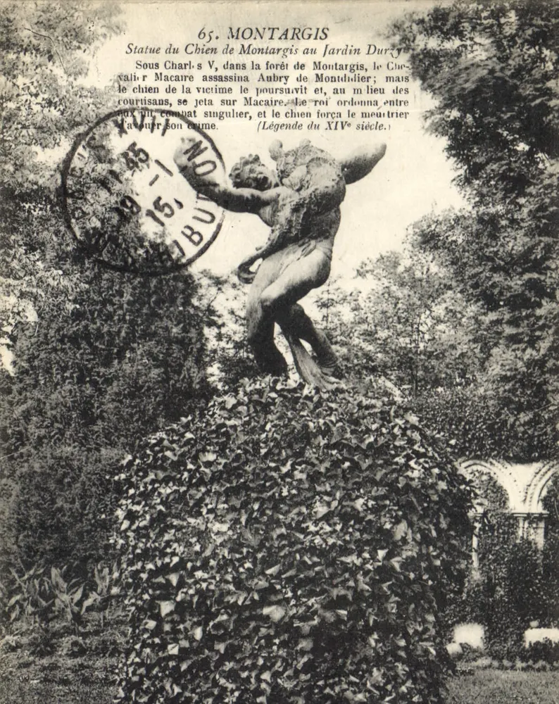 Statue du Chien de Montargis — Jardin Durzy, Montargis — Éditeur non identifié, n° 65 - Frente