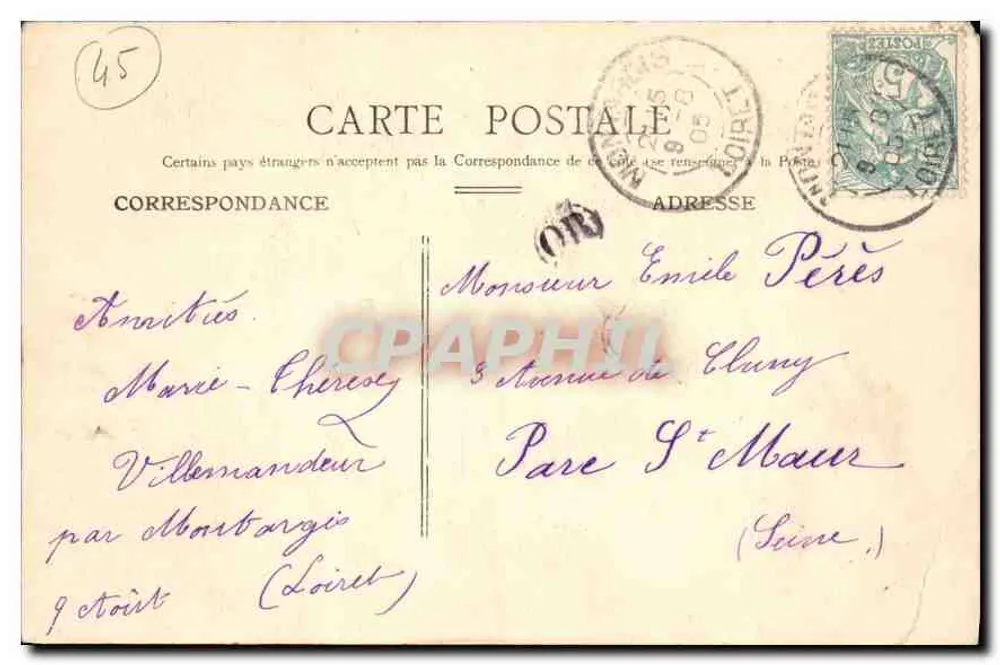 Montargis — Igreja de Santa Madeleine — Editor desconhecido, número de série não visível - Verso
