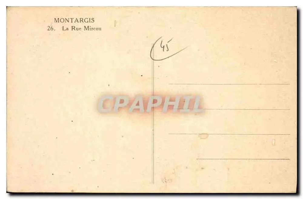 Montargis — A Rue Mircon — C.F. M. - Verso
