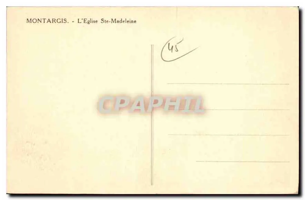 Montargis - A Igreja de Santa Madeleine — C.F. M - Verso