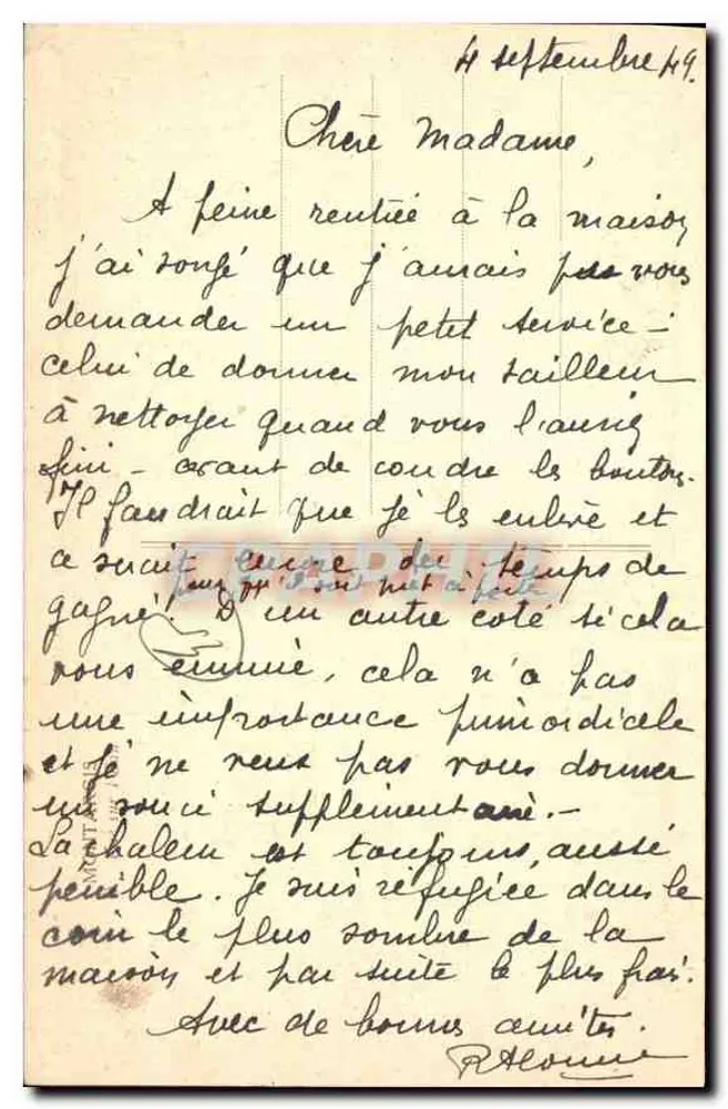 Rua estreita em Laon — vista aérea — C.F.M. n° 103 - Verso