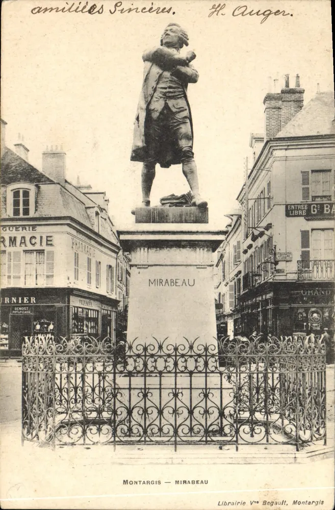 Estátua de Mirabeau — Montargis — H. Auger - Frente