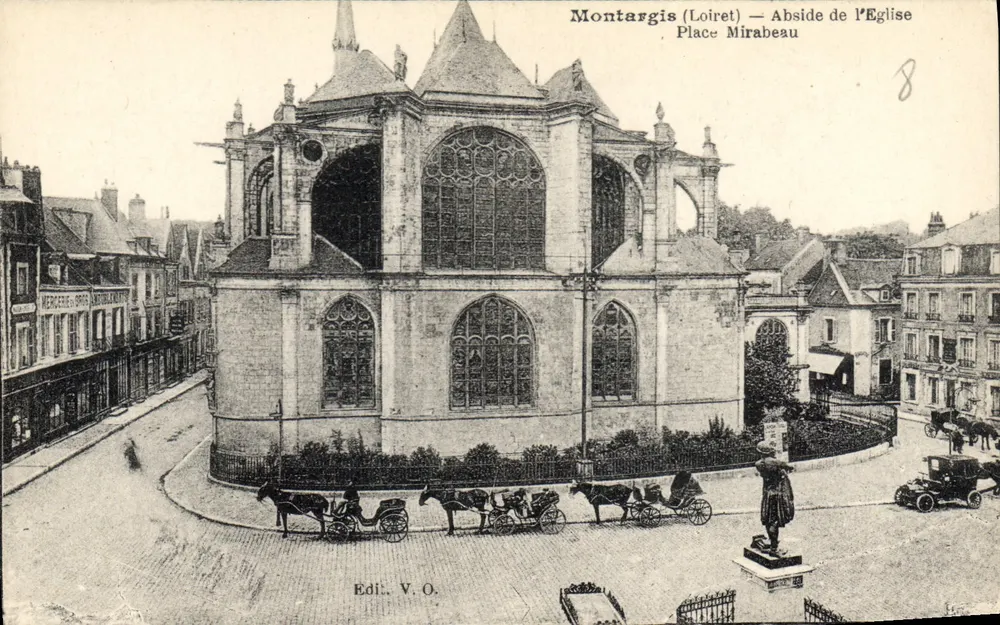 Montargis (Loiret) — Ábside de la Iglesia Plaza Mirabeau — Ed. V.O. - Anverso