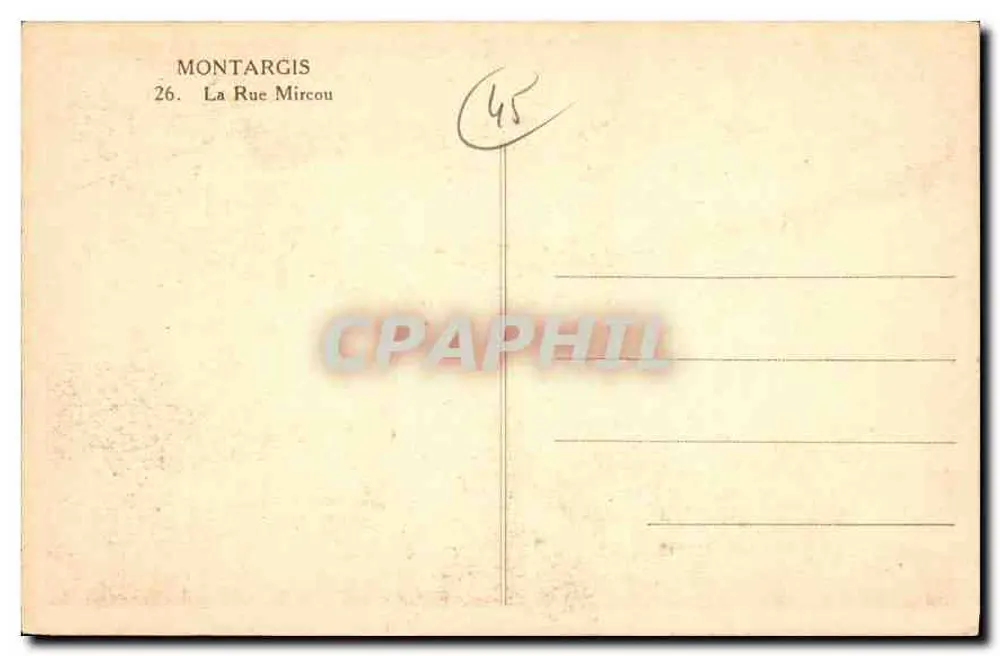Montargis — A Rue Mircou — C.F. M - Verso