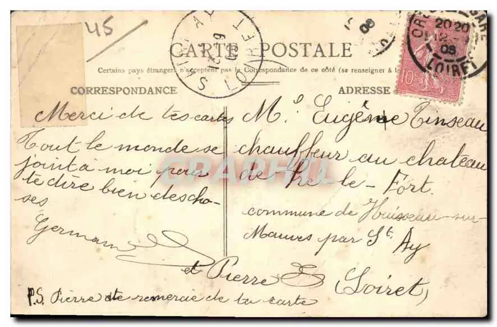 Montargis — Vue Générale. — Éditeur : G. LACROIX. - Verso