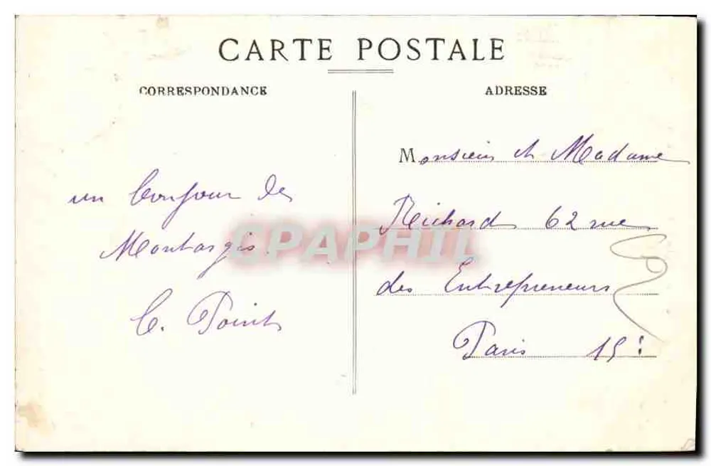Montargis — Estátua de Mirabeau — Adit. G. Biet, Montargis - Verso