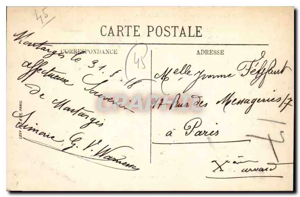 Montargis — Der Kanal und die Alte Turm — P. Dréos, Verlag - Rückseite