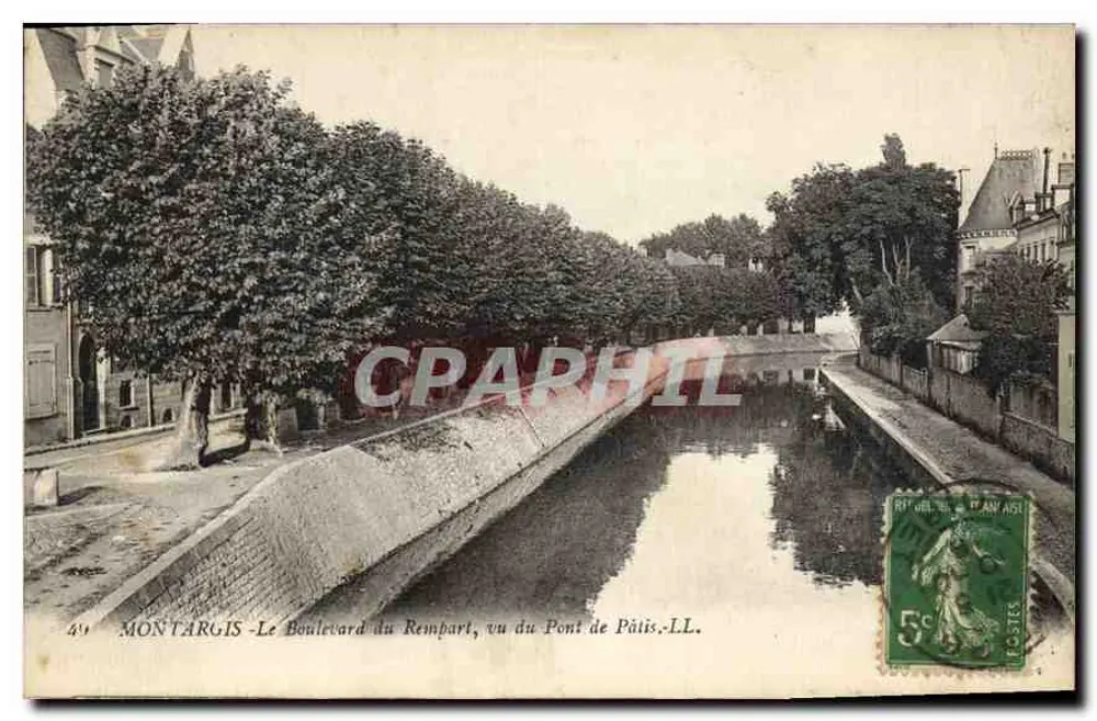 Montargis - Le Boulevard du Rempart, vu du Pont de Pâtis - LL - Recto