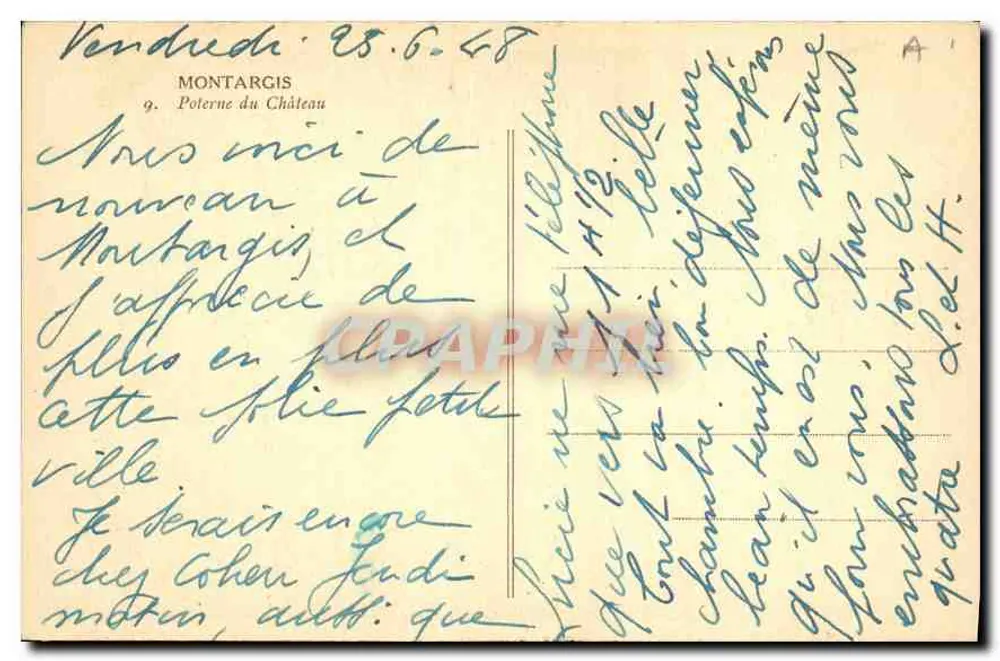 Wjazd do Zamek — Montargis — C.F. 1948 - Rewers