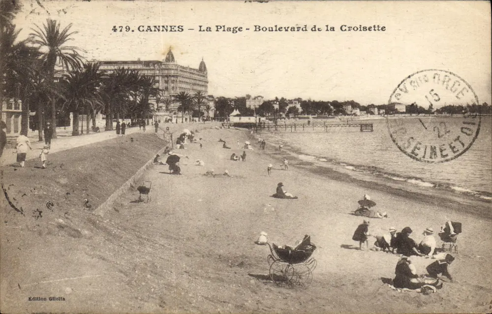 CANNES — A Praia — Boulevard de la Croisette — Edição Gilletta n°479 - Frente