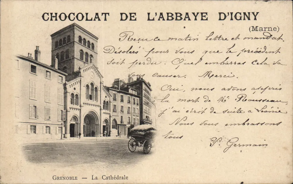Grenoble — A Catedral — Chocolate da Abadia de Igny (Marne) - Frente