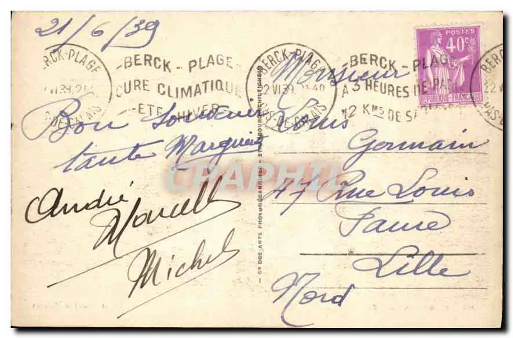 Berck-Plage — Enquanto aguarda o Balieux — ND 238 - Verso