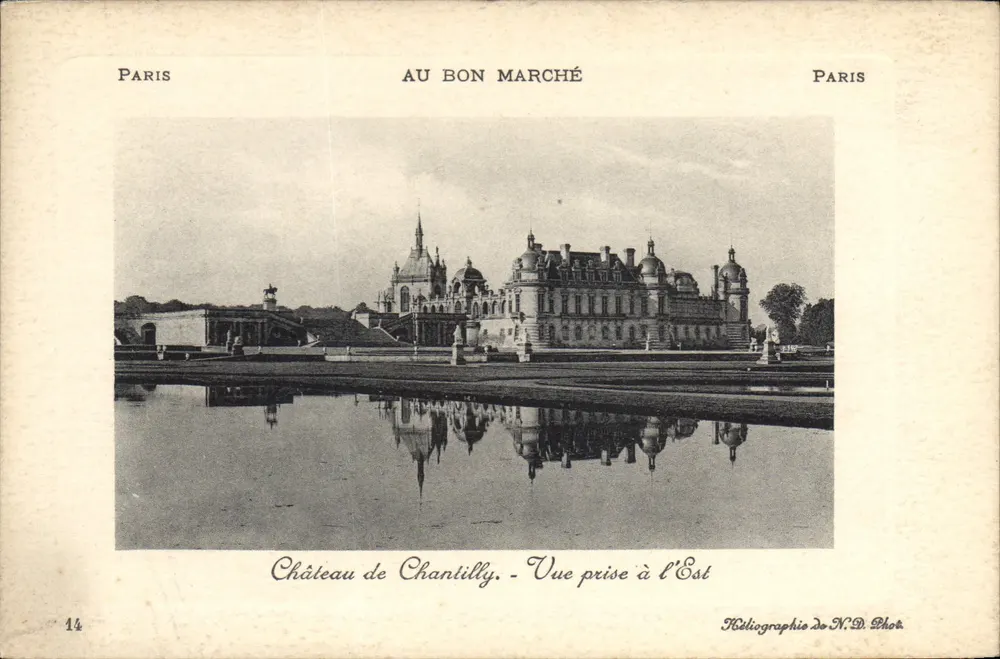 Castelo de Chantilly — Vista tirada a Leste — Héliographie de N.D. Phot. Paris - Frente