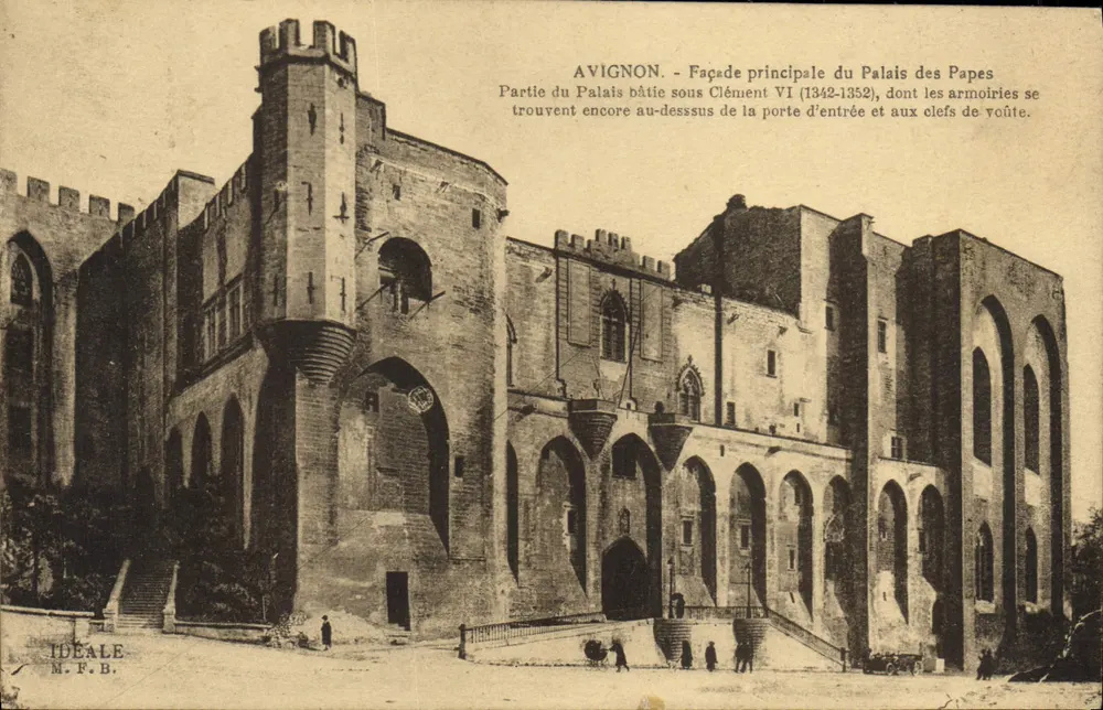 Avignon — Fachada principal do Palácio dos Papas — Éditeur IDEALE M.F.B. - Frente
