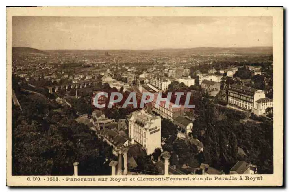 Panorama über Royat und Clermont-Ferrand, gesehen vom Paradis in Royat — G. D'O. - 1513 - Vorderseite