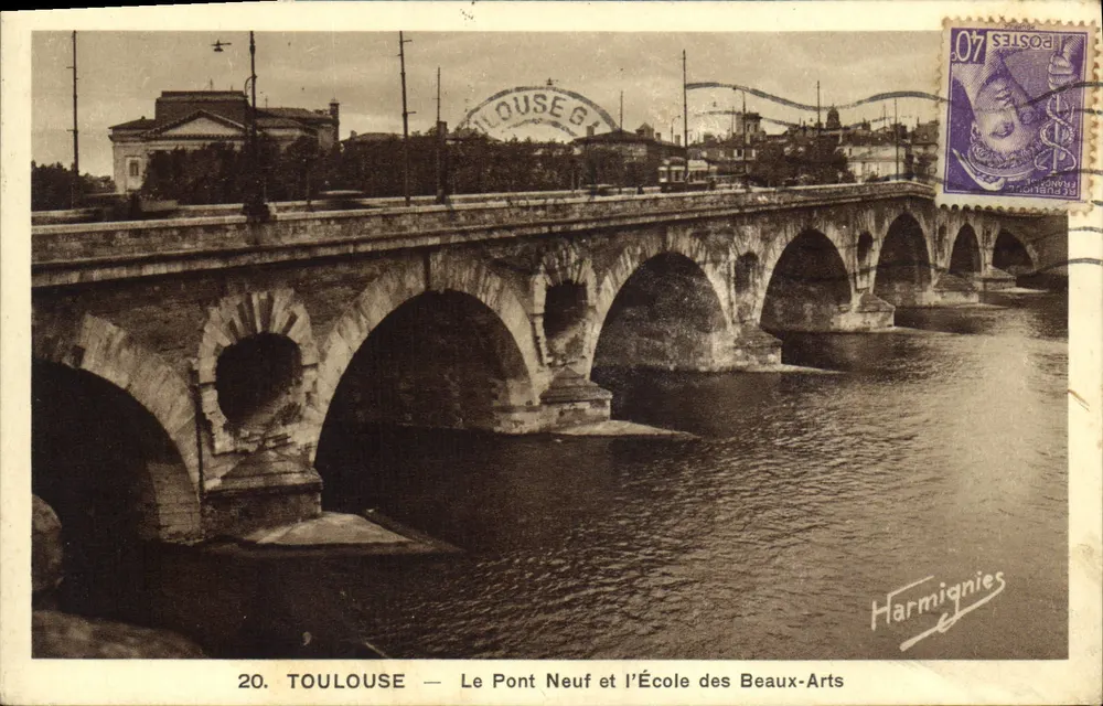 Toulouse — Der Neue Brücke und die Akademie der Schönen Künste — Harmignies - Vorderseite