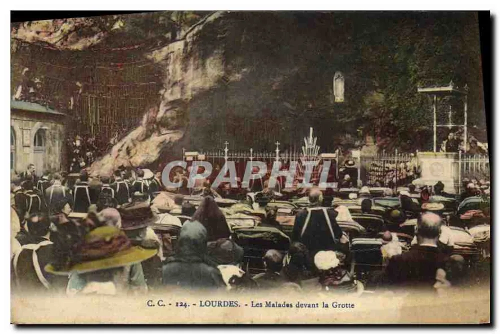 Lourdes - Os Doentes diante da Gruta — C.C. - 124 - C. C. - Lourdes - Frente