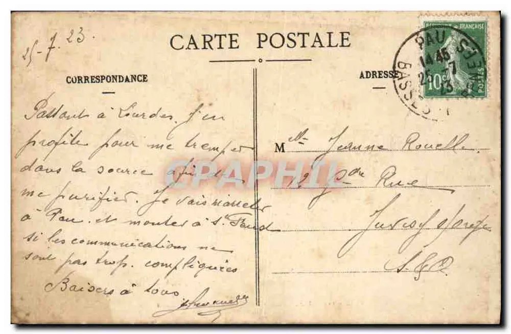 Lourdes - Os Doentes diante da Gruta — C.C. - 124 - C. C. - Lourdes - Verso