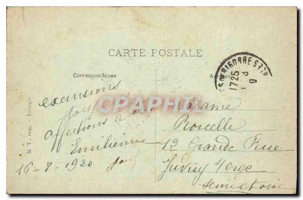 Die Pyrenäen — Das Observatorium des Pic du Midi (Höhe 2877 m) und die Orientierungstafel — M.T. imp. Limoges, Nr. 527 - Rückseite