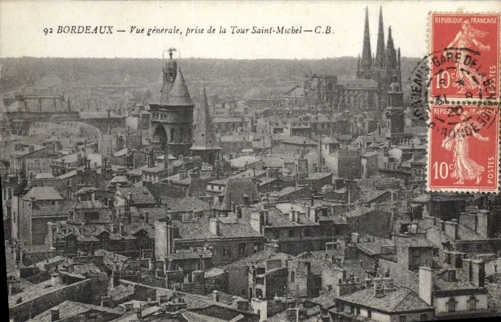 Bordeaux — Allgemeiner Blick, vom Tour Saint-Michel aus — C.B. - Vorderseite