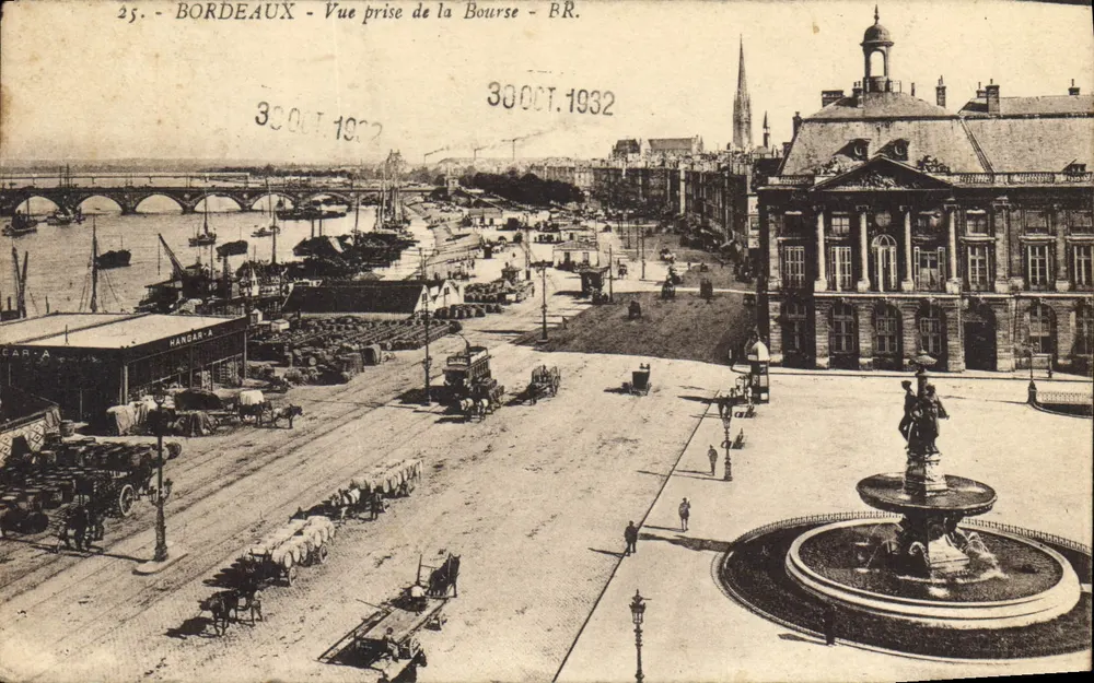 Bordeaux - Vista tirada da Bolsa - BR. - Bloch Frères, Editores, Bordeaux - Frente