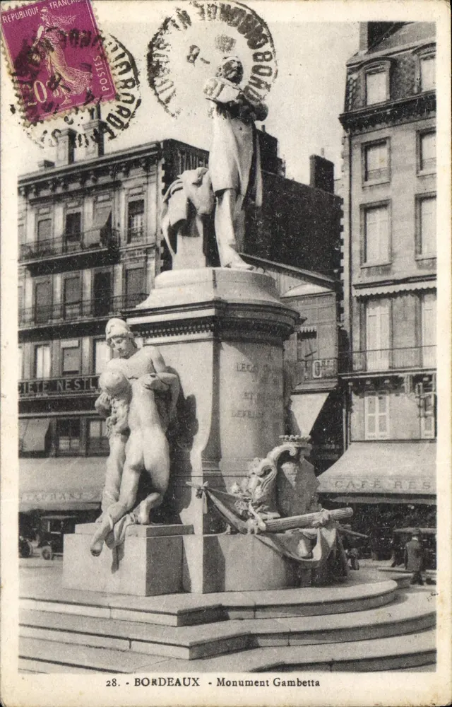 Bordeaux - Monument Gambetta — editor Cartes 'La Cigogne' - Frente