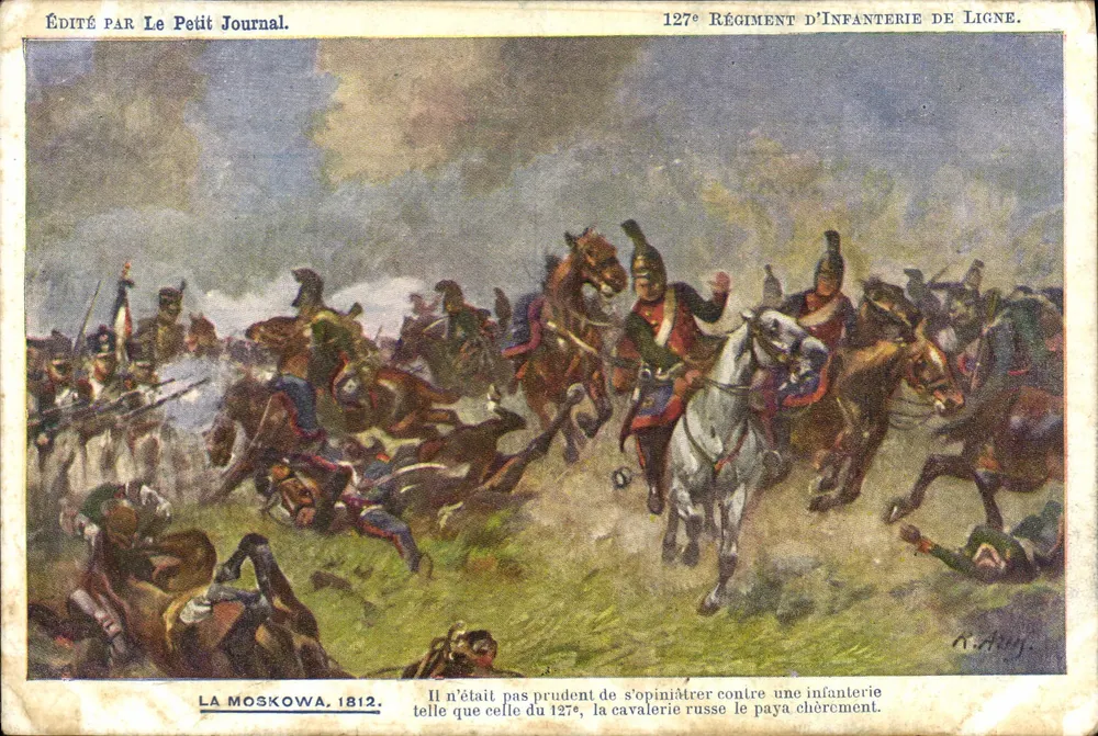 Die Moskowa. 1812 — Schlacht gegen das 127. Infanterieregiment der Linie — Herausgegeben von Le Petit Journal - Vorderseite