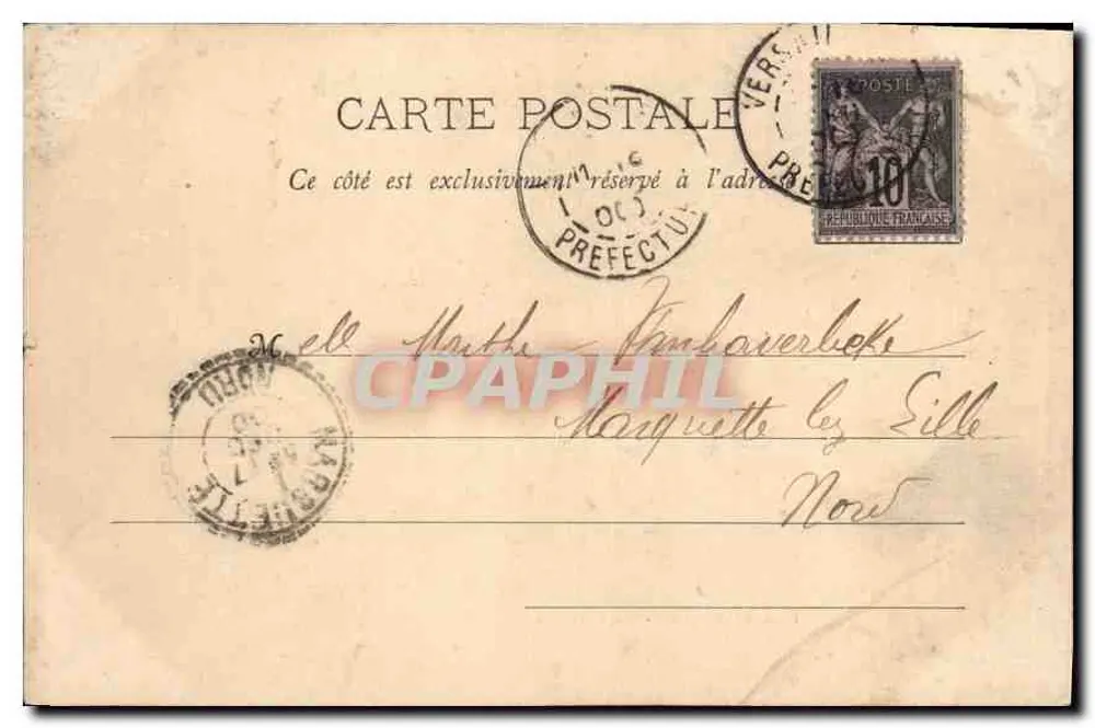 Parque de Trianon - A Laiterie — Versailles, editor C. P. P. A. Y. n° 3 - Verso