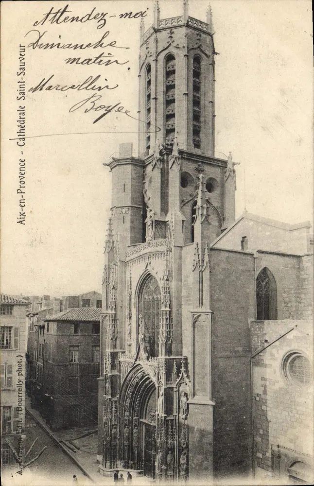 Kathedrale von Aix-en-Provence — Blick auf die Turm — Verlag A. Grasset & Cie, Fotografie Bourrelly - Vorderseite