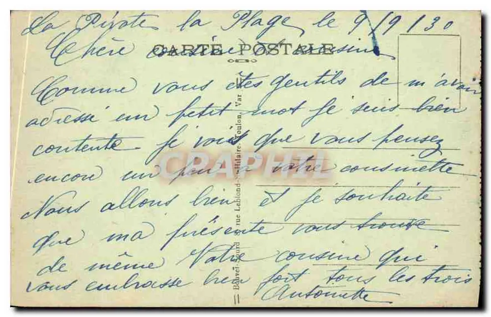 Toulon — Eingang zum Hafen — Edit. B. S. n° 84 - Rückseite