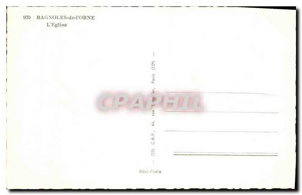 Bagnolles-de-l'Orne — A Igreja — Réal-Photo, Paris - Verso