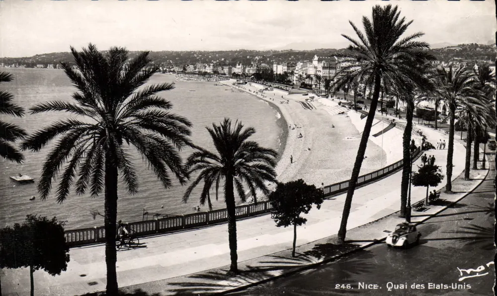 Nice. Quai des États-Unis — Panoramablick auf die Strandpromenade und den Hafen — Éditions Mar, Nr. 246 - Vorderseite