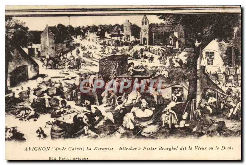 Avignon (Museu Calvet) - A Kermesse - Atribuído a Pieter Brueghel chamado o Velho ou o Engraçadinho - Frente