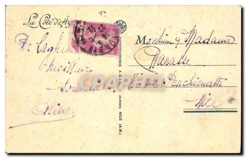Laghet (A.M.) — Das Kloster und die Route von Turbie — Verlag Autrochromie A.D.I.M. - Rückseite
