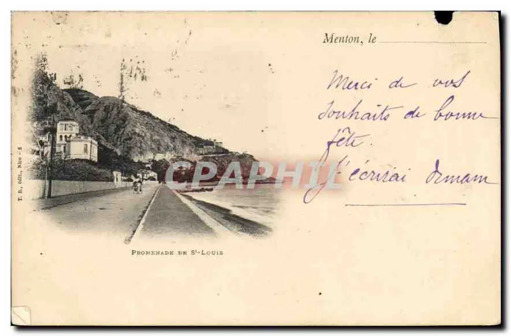 Promenade de Saint-Louis — Menton — T. R. d'All., N°o 28 - Frente