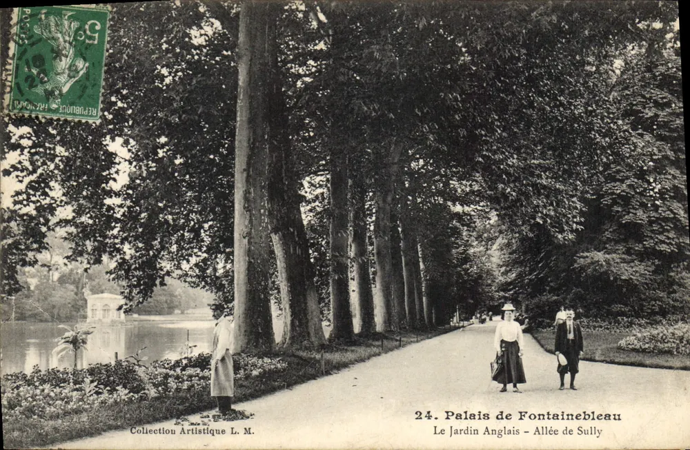 Schloss Fontainebleau — Englischer Garten – Avenue de Sully – Künstlerische Sammlung L. M. - Vorderseite