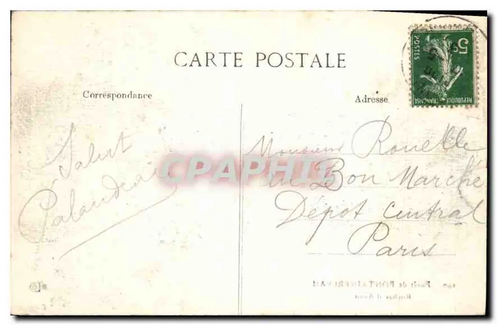 Floresta de Fontainebleau — Rocher d'Avon — editor não identificado, n° 290 - Verso