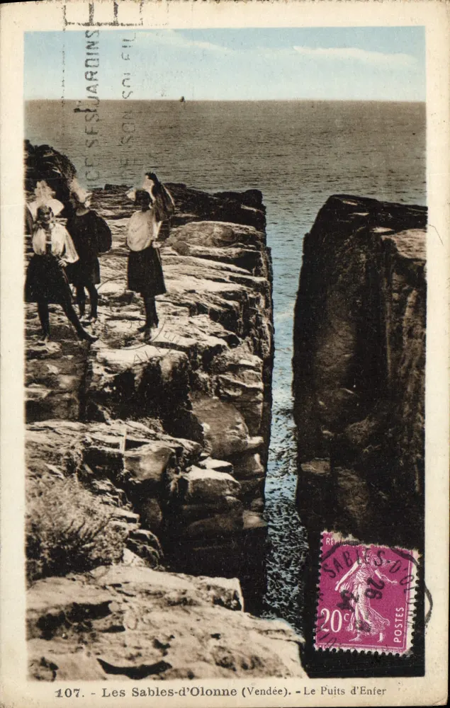 Les Sables-d'Olonne (Vendée) — Studnia Piekielnego — Phototype Jehly-Fournin, Mortagne, n°107 - Awers