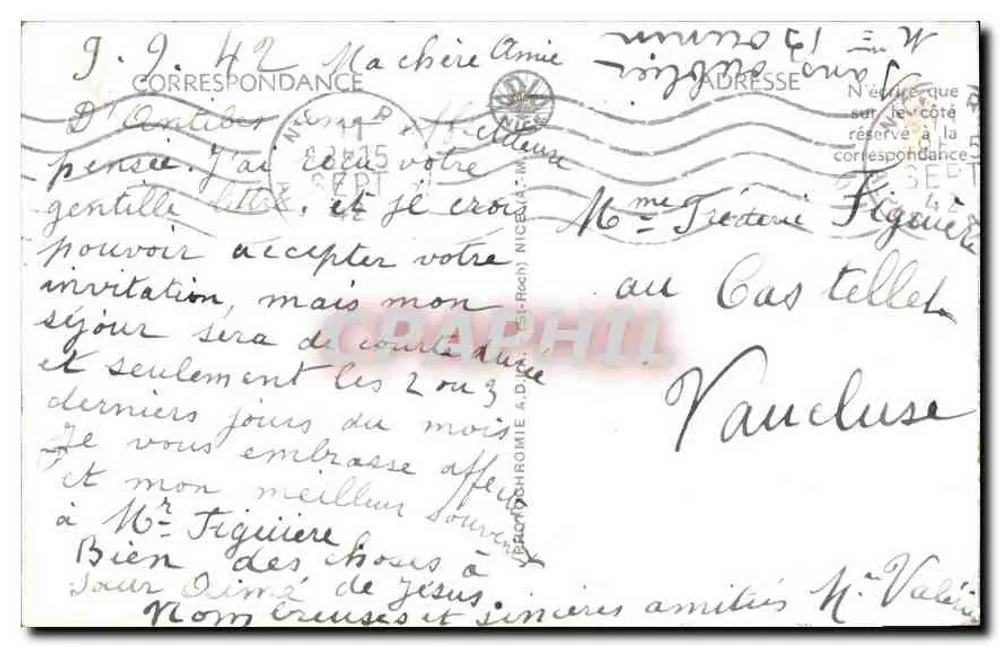 CAP D'ANTIBES — A Mesa de Orientação de - Verso