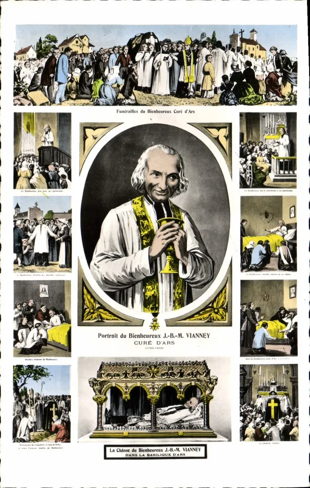 Trauerfeier des Seligen Curé von Ars — Portrait des Seligen J.-B.-M. Vianney (1796-1859) — Verlag unbekannt - Vorderseite