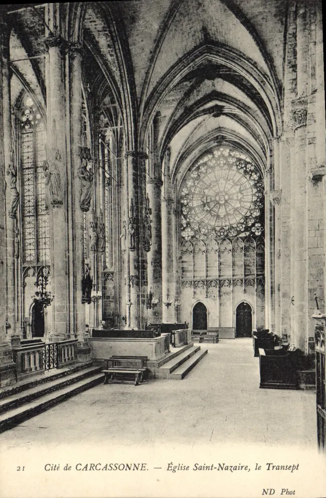 Cité de CARCASSONNE — Kirche Saint-Nazaire, der Transept - Vorderseite