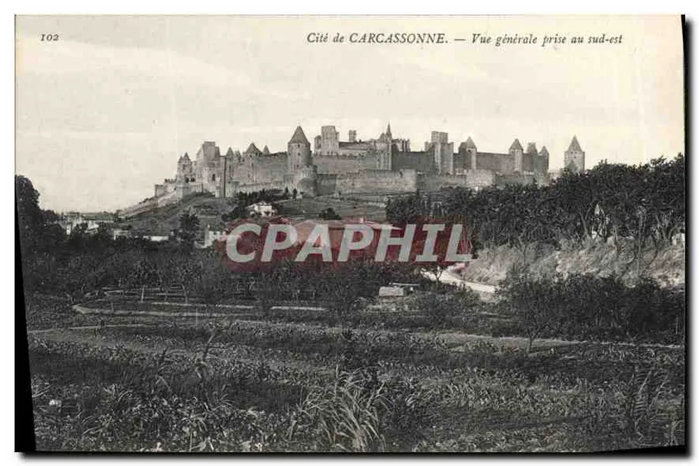 Stadt CARCASSONNE — Allgemeiner Blick aus dem Südosten — n°102 - Vorderseite