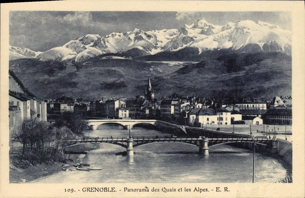 Grenoble - Panorama der Quais und der Alpen - E. R. n°109 - Vorderseite