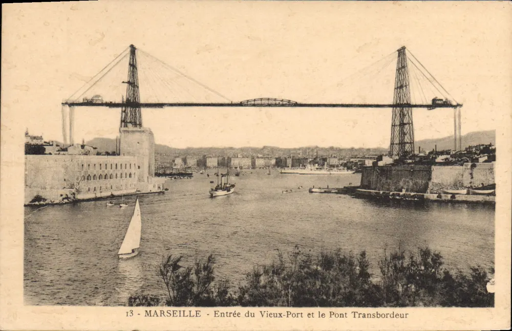 Marseille - Eingang zum Vieux-Port und der Pont Transbordeur — Edition La Glandevès - Vorderseite