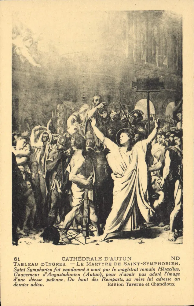 Kathedrale von Autun — Das Martyrium des heiligen Symphorien — Gemälde von Ingres — Ausgabe Taverne et Chandieux - Vorderseite