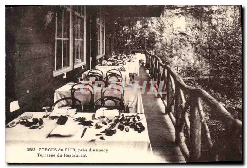 Gorges du Fier, in der Nähe von Annecy — Terrasse des Restaurants — Edition 'Les Joie-Coins de Savoie' - Vorderseite
