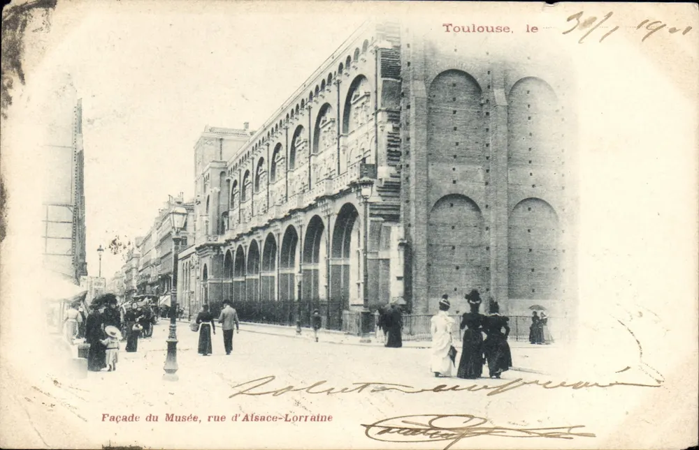 Toulouse, façade du musée, rue d'Alsace-Lorraine — éditeur Rollet & Cie, n° 147 - Frente