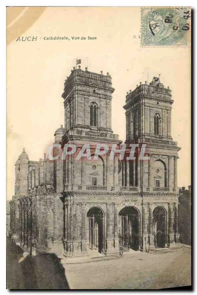 Auch - Catedral, Vista frontal — editor O.L. (Olivier Lévy) - Frente