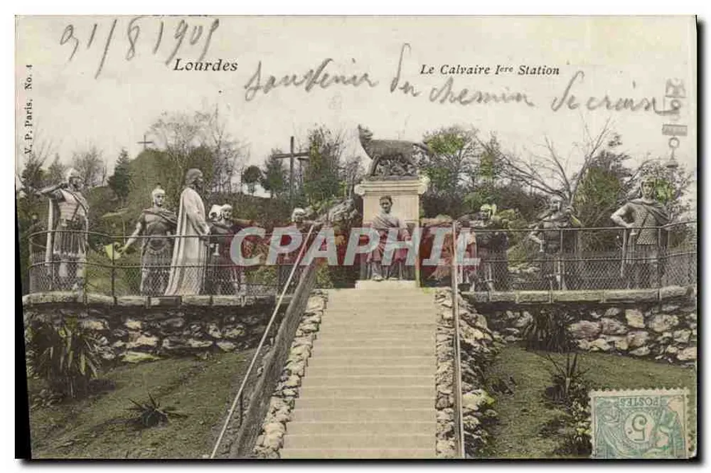 Lourdes — O Calvário, 1ª Estação — Y.P. Paris, No. 4 - Frente